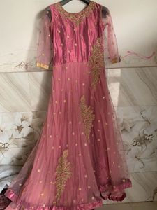 Pink & Gold Embellished Anarkali