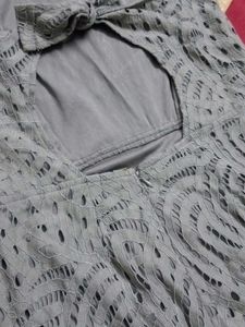 👀Grey Lace Halter Neck Dress👀