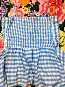 Blue  Peplum Top