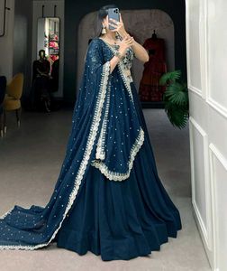 Designer Navy Blue Lehenga Choli with Dupatta