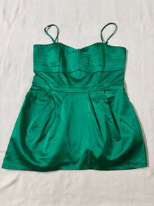 H&amp;M Emerald Green Satin Strappy Top