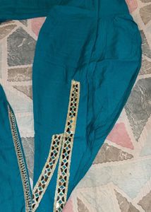 pretty Teal dhoti Kurta Set with MirrorWork  😍