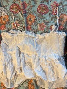 White Embroidered Cami Top