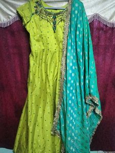 Green & Teal Anarkali Suit