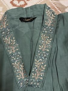 Elegant Beaded Neckline Kurta