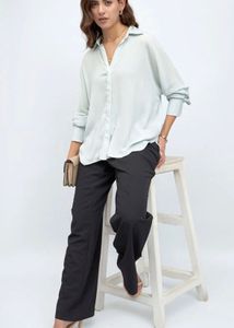 Sea green Collared Button-Up Shirt