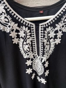 Embroidered Black Kurta