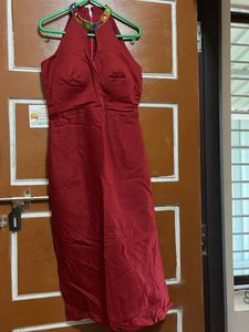 Elegant Red Halter Neck kurti set