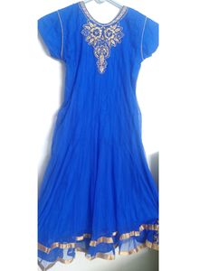 Blue Netted Anarkali