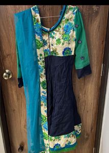 Floral Anarkali Kurta with Dupatta