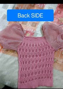 (Combo 2) Pink Cute Knit Top, Backside -4th Pictur