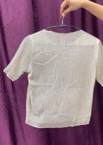 Pleated Sheer Sleeve Top