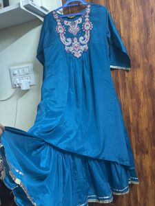 Teal Kurta with Embroidery