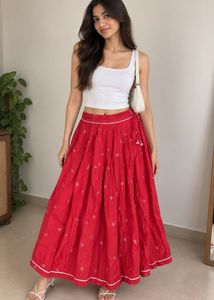 Chic pink Ethnic Skirt