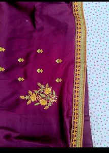 Embroidered Purple Kurta Set