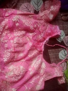 Stunning Pink Saree with Ruffled Border
