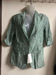 Light Green Textured Blazer
