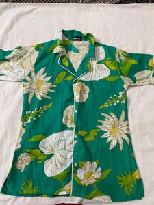 Green Floral Pajama Set