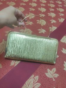 party wear Golden cluch bag for Bride's