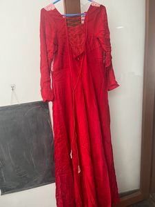 Pure Bandhani Saree Converted Into Long Gown