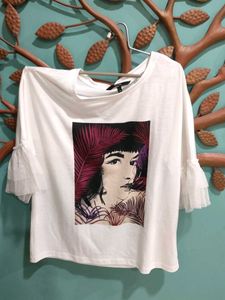 White Graphic Print T-Shirt