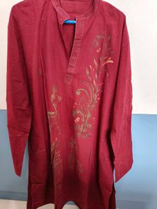 Men's Maroon Kurta