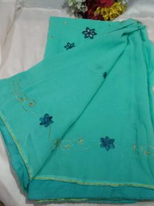 Elegant Teal Saree with blouse