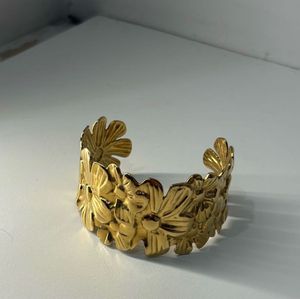 Vintage Floral Statement Cuff Bracelet