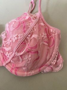 Pink Lace Balconette Bra