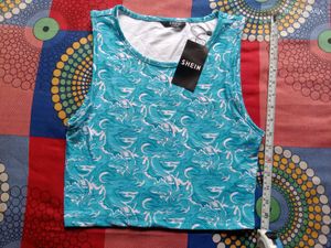 Blue &amp; White Swirl Tank Top