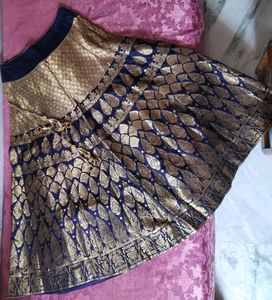 Navy Blue Banarasi Lehenga
