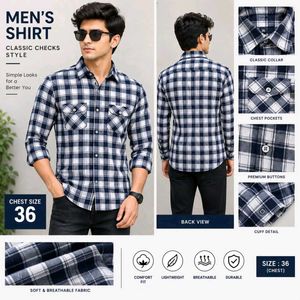 Classic Check Men's Shirt with FREE T SHIR