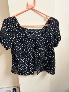 Polka Dot Short Sleeve Top
