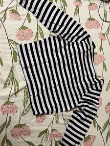 Gap Black &amp; White Striped Long Sleeve Top
