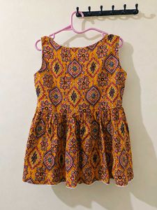 Vibrant Yellow Ethnic Kurti Top