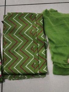 Light green 🍏 colour cotton suit with dupatta