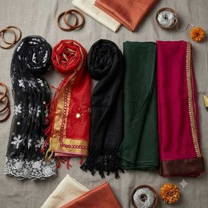 Assorted Silk Dupattas with Embellishments