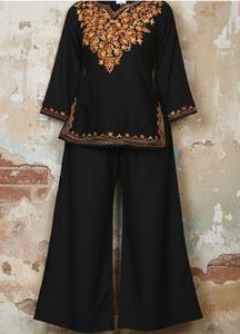 Embroidered Black Kurta with Palazzo Pants