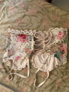 Floral Embroidered Bustiered Corset Style Blouse