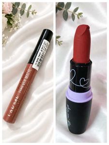 Lakme & plum Lipsticks - Matte Finish pack 2