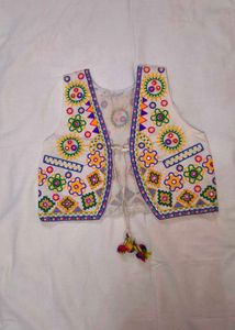 Embroidered handmade Ethnic white navratri Jacket