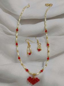 Heart Pendant Necklace &amp; Earring Set(Free delivery