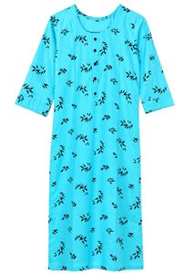 Stylish Blue Leaf Print Kurta/unsused