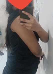 SHEIN Black One-Shoulder Ruched Top