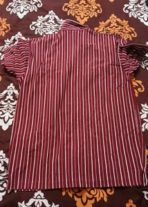 Classic Maroon Striped Men's Shirt