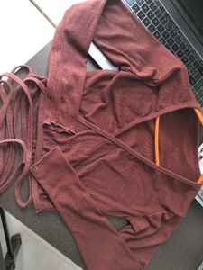 Brown Wrap Crop Top