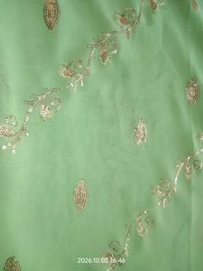 Elegant Green Embroidered Saree