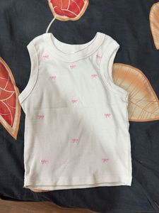 Ribbed Tank Top with Bows
