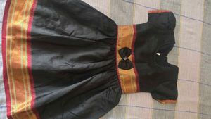 Elegant Black baby dress in khan fabric