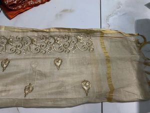 Elegant Cream Kurta with Gold Print